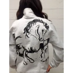 Animals To Wear "Boss" 1/4 Zip Sweatshirt - Light Grey