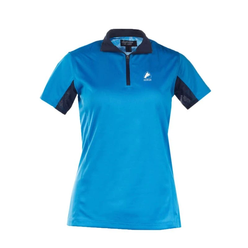 Horze Women's Trista Short Sleeve Sun Shirt - Pink/Peacoat Dark Blue 2 Horze Women's Trista Short Sleeve Sun Shirt - Pink/Peacoat Dark Blue - Image 2