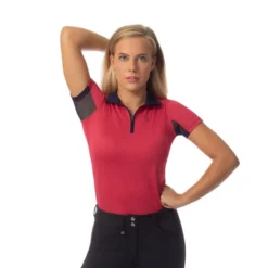 Horze Women's Trista Short Sleeve Sun Shirt - Pink/Peacoat Dark Blue 5 Horze Women's Trista Short Sleeve Sun Shirt - Pink/Peacoat Dark Blue -Ovation || Dublin Officials 381306 800 800