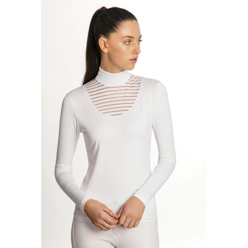 Horseware Women's Lisa Technical Long Sleeve Competition Shirt - White 1 Horseware Women's Lisa Technical Long Sleeve Competition Shirt - White