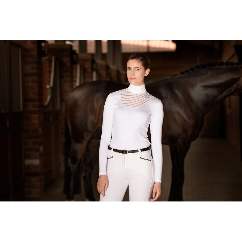 Horseware Women's Lisa Technical Long Sleeve Competition Shirt - White 3 Horseware Women's Lisa Technical Long Sleeve Competition Shirt - White - Image 3