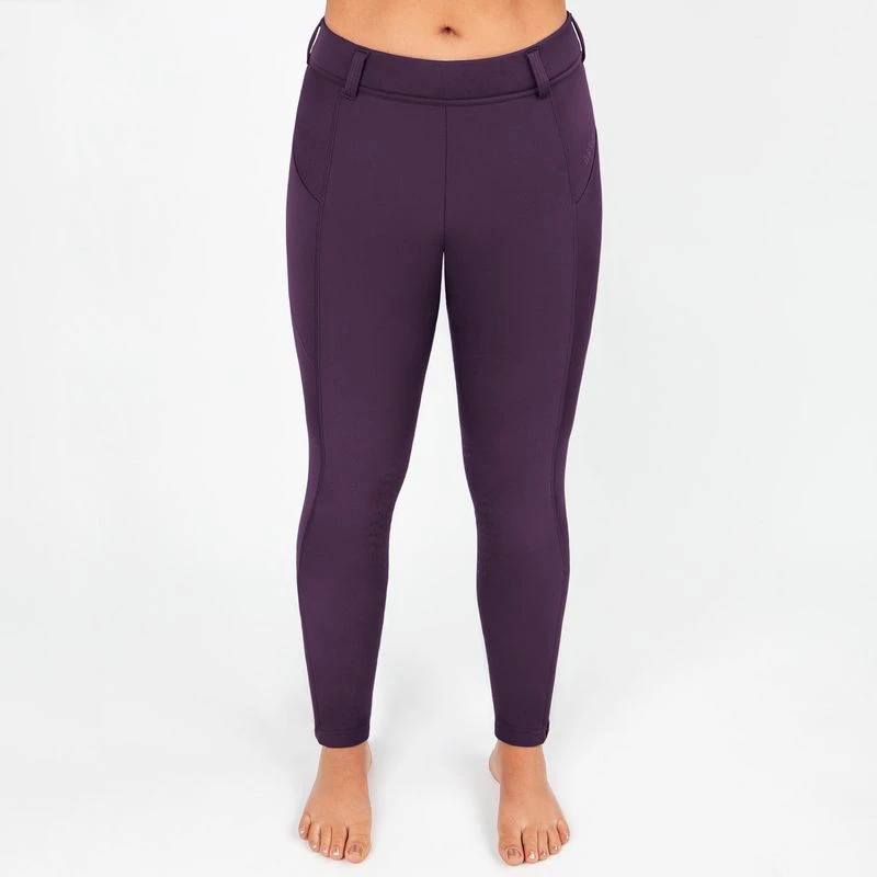 Irideon Kids' Thermasoft Knee Patch Breeches - Aubergine 2 Irideon Kids' Thermasoft Knee Patch Breeches - Aubergine - Image 2