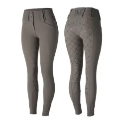 Horze Women's Desiree High Waist Full Seat Breeches - Castle Rock Dark Grey