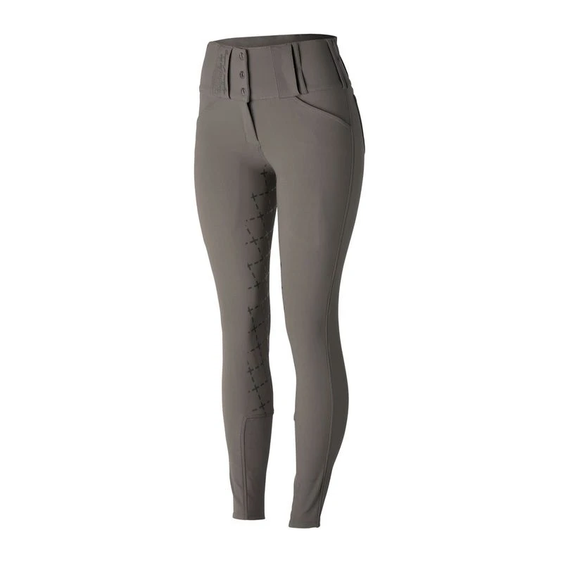 Horze Women's Desiree High Waist Full Seat Breeches - Castle Rock Dark Grey 4 Horze Women's Desiree High Waist Full Seat Breeches - Castle Rock Dark Grey - Image 4