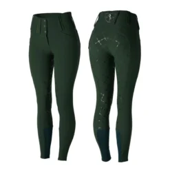Horze Women's Desiree High Waist Full Seat Breeches - Mountain View Green