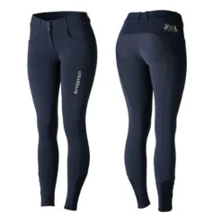 Horze Women's Meghan Silicone Knee Patch Breeches - Dark Navy