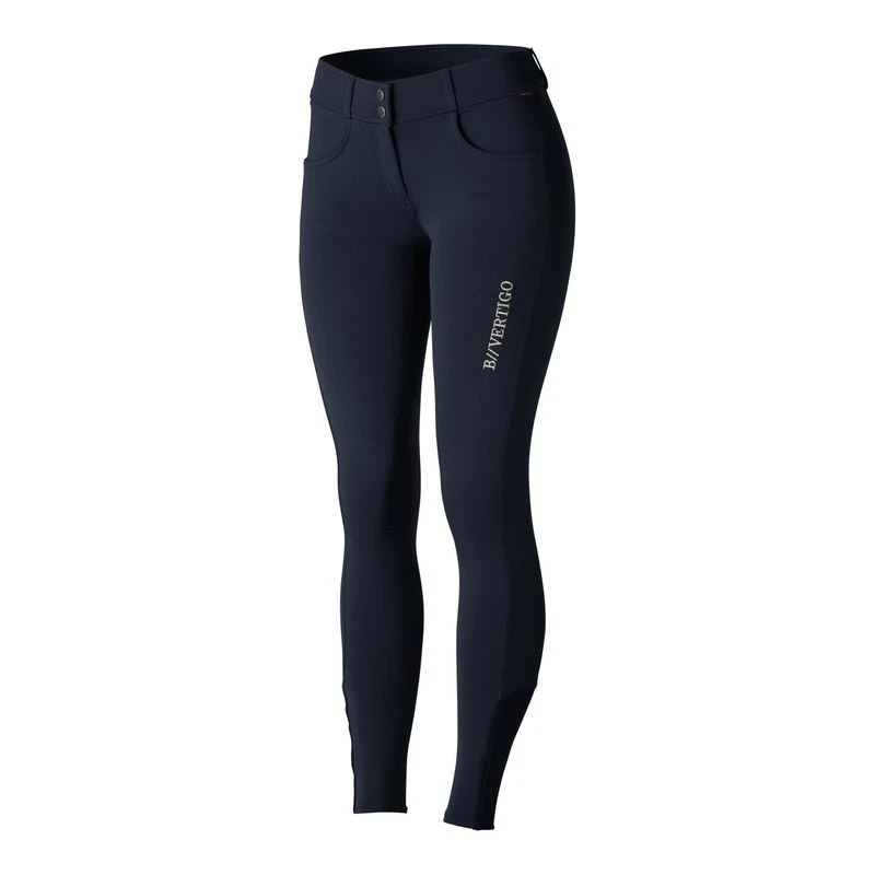 Horze Women's Meghan Silicone Knee Patch Breeches - Dark Navy 4 Horze Women's Meghan Silicone Knee Patch Breeches - Dark Navy - Image 4