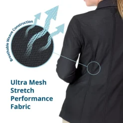 Ovation Women's Signature AirFlex 3-Button Show Coat - Black -Ovation || Dublin Officials 422651 800 800