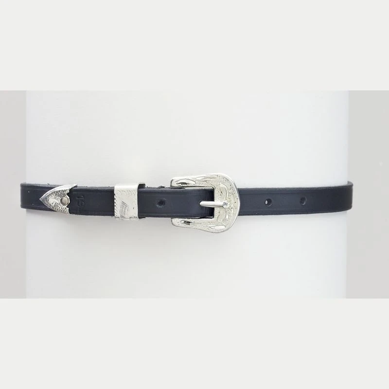 Camelot Silver Buckle Spur Straps - Black 1 Camelot Silver Buckle Spur Straps - Black