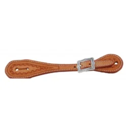 Western Rawhide Country Legend Straight Spur Strap With Border - Golden Tan