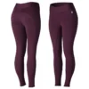 Horze Women's Active Winter Full Seat Tights - Eggplant Dark Purple