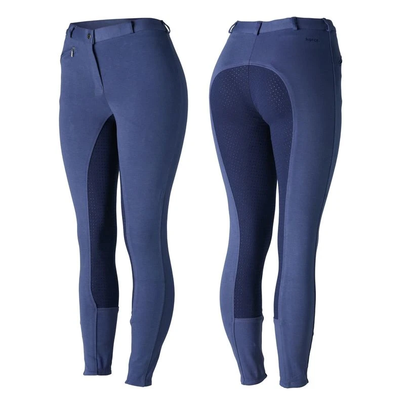 Horze Women's Active Full Seat Breeches - Coastal Fjord Blue/Patriot Blue 1 Horze Women's Active Full Seat Breeches - Coastal Fjord Blue/Patriot Blue