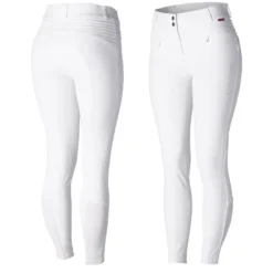 B Vertigo Women's Drea Silicone Full Seat Breeches - White