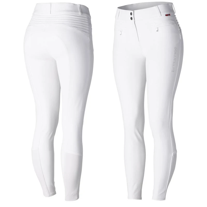 B Vertigo Women's Drea Silicone Full Seat Breeches - White 1 B Vertigo Women's Drea Silicone Full Seat Breeches - White