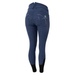 Horze Women's Queenie Silicone Full Seat Riding Breeches W/Crystals - Imperial Dark Blue -Ovation || Dublin Officials 476944 800 800