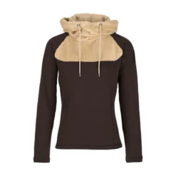 Horze Women's Leanne Technical Hoodie - After Dark Brown/Tan
