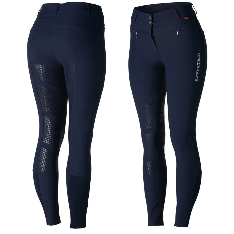 B Vertigo Women's Drea Silicone Full Seat Breeches - Dark Navy 1 B Vertigo Women's Drea Silicone Full Seat Breeches - Dark Navy