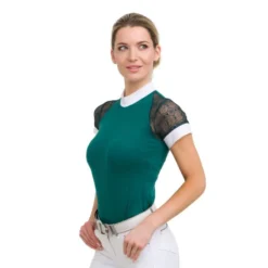 Cavalliera Women's Contessa Short Sleeve Show Shirt - Emerald 6 Cavalliera Women's Contessa Short Sleeve Show Shirt - Emerald -Ovation || Dublin Officials 496621 800 800
