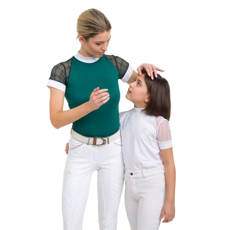 Cavalliera Women's Contessa Short Sleeve Show Shirt - Emerald 4 Cavalliera Women's Contessa Short Sleeve Show Shirt - Emerald - Image 4