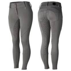 Horze Women's Rhea Full Seat Thermo Breeches W/Back Pockets - Charcoal Grey