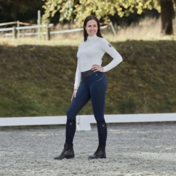 Horze Women's Tights W/Black Glitter - Dark Blue -Ovation || Dublin Officials 498469 800 800