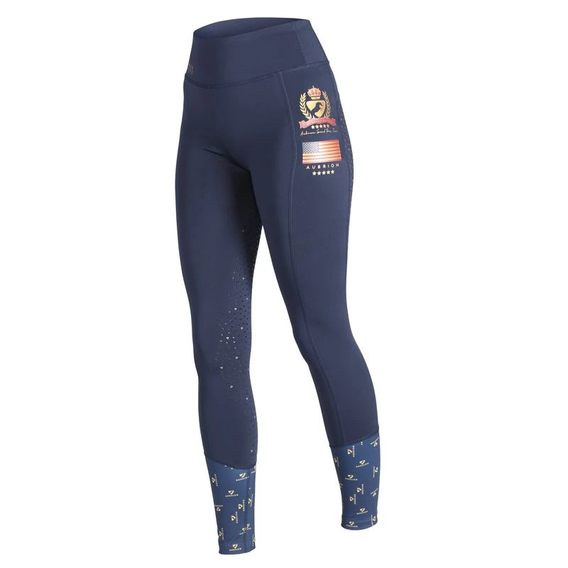 Shires Aubrion Women's Team Riding Tights - Navy 1 Shires Aubrion Women's Team Riding Tights - Navy