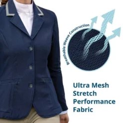 Ovation Women's Signature AirFlex Coat W/Contrast Collar - Navy/Grey -Ovation || Dublin Officials 529460 800 800