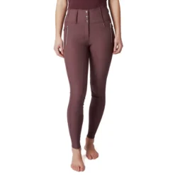 Horze Women's Andrea Slimming Knee Patch Breeches - Red Mahogany Burgundy -Ovation || Dublin Officials 530072 800 800
