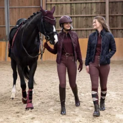 Horze Women's Andrea Slimming Knee Patch Breeches - Red Mahogany Burgundy -Ovation || Dublin Officials 530073 800 800