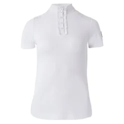 Horze Women's Sianna Short Sleeved Show Shirt W/ Lace Shoulders - White