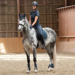 Horze Women's Lia Organic Cotton Polo - Obscure Night Dark Blue -Ovation || Dublin Officials 531738 800 800