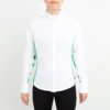 Irideon Kids' Athena Long Sleeve Show Shirt - Bright White/Island Green