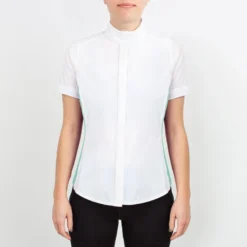 Irideon Kids' Athena Short Sleeve Show Shirt - Bright White/Island Green