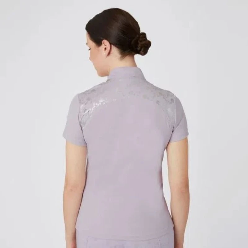 Horze Women's Kaitlin Short Sleeved Performance Shirt W/ Flower Print - Orchid Hush 3 Horze Women's Kaitlin Short Sleeved Performance Shirt W/ Flower Print - Orchid Hush - Image 3