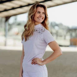 Horze Women's Kaitlin Short Sleeved Performance Shirt W/ Flower Print - Orchid Hush 8 Horze Women's Kaitlin Short Sleeved Performance Shirt W/ Flower Print - Orchid Hush -Ovation || Dublin Officials 543348 800 800