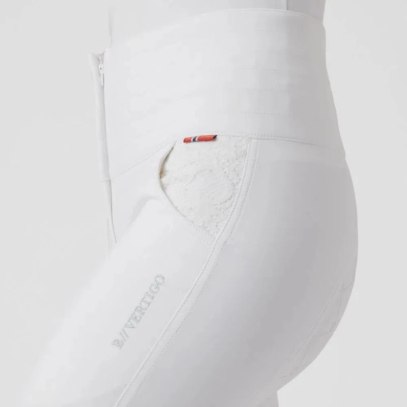 B Vertigo Women's Natalia Full Seat Breeches W/Lace Detail - White 3 B Vertigo Women's Natalia Full Seat Breeches W/Lace Detail - White - Image 3