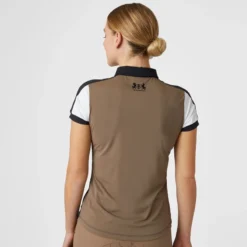B Vertigo Women's Alessa Performance Polo Shirt - Dark Navy/ Fossil Brown -Ovation || Dublin Officials 548649 800 800