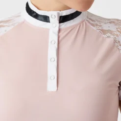 B Vertigo Women's Lauren Lace Short Sleeve Show Shirt - Pink Chalk -Ovation || Dublin Officials 549008 800 800