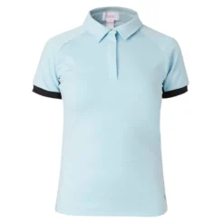 Horze Women's Laura Ventilated Polo Training Shirt - Corydalis Light Blue