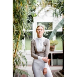 Alessandro Albanese Women's Vilamora Long Sleeve Zip Competition Shirt - Tan -Ovation || Dublin Officials 549925 800 800