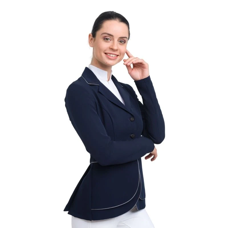 Cavalliera Women's Prima Show Jacket - Navy Blue/Grey 2 Cavalliera Women's Prima Show Jacket - Navy Blue/Grey - Image 2