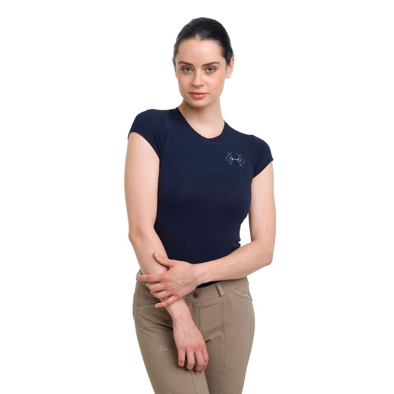Cavalliera Women's Bit Short Sleeve Tee Shirt - Navy Blue 2 Cavalliera Women's Bit Short Sleeve Tee Shirt - Navy Blue - Image 2