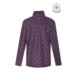 Kerrits Kids' Up Tempo Fleece Tech Top - Raisin Bit Of Frost