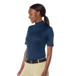 Kerrits Women's Ice Fil Lite Short Sleeve Shirt Solid - Navy -Ovation || Dublin Officials 576537 800 800