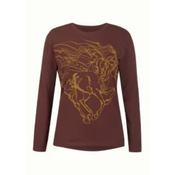 EQL Women's Windy Horse Long Sleeve T-Shirt - Mahogany