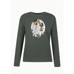 EQL Women's Recycled Fleece Graphic Sweatshirt - Fall Classic Spruce