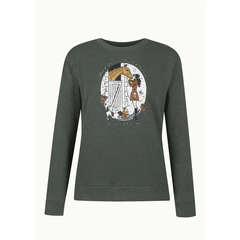 EQL Women's Recycled Fleece Graphic Sweatshirt - Fall Classic Spruce 1 EQL Women's Recycled Fleece Graphic Sweatshirt - Fall Classic Spruce