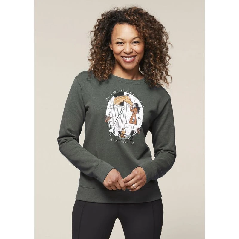 EQL Women's Recycled Fleece Graphic Sweatshirt - Fall Classic Spruce 2 EQL Women's Recycled Fleece Graphic Sweatshirt - Fall Classic Spruce - Image 2