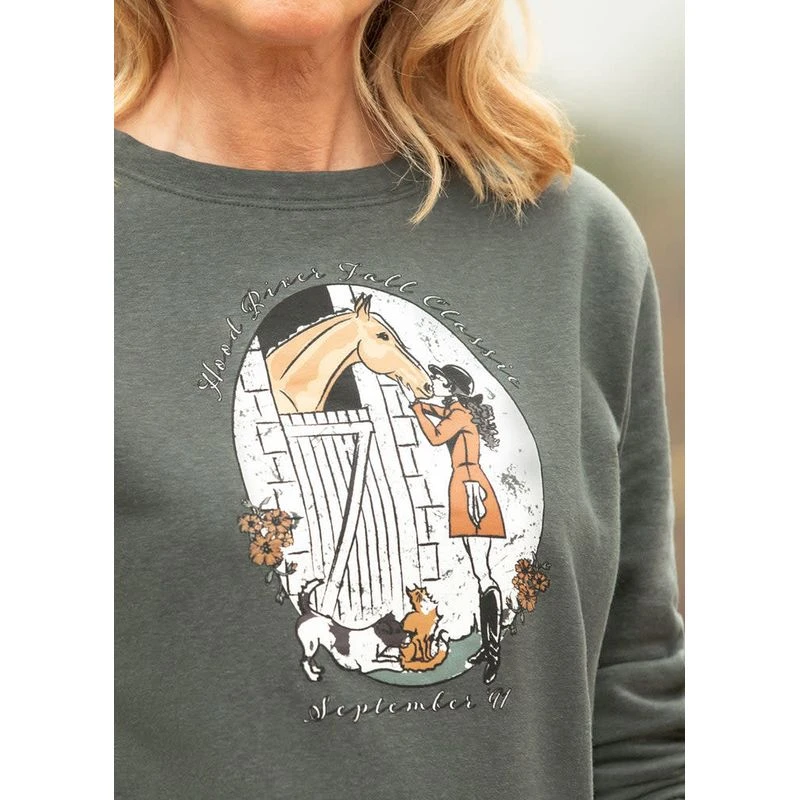 EQL Women's Recycled Fleece Graphic Sweatshirt - Fall Classic Spruce 6 EQL Women's Recycled Fleece Graphic Sweatshirt - Fall Classic Spruce - Image 6