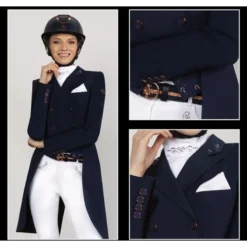 Fair Play Women's Dorothee Rose Gold Shadbelly Coat - Navy -Ovation || Dublin Officials 593942 800 800